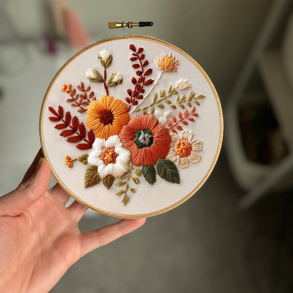 Rubbyoo Embroidery Kit- Autumn Blooms 2 | For Beginners Hand Stitch - image 2
