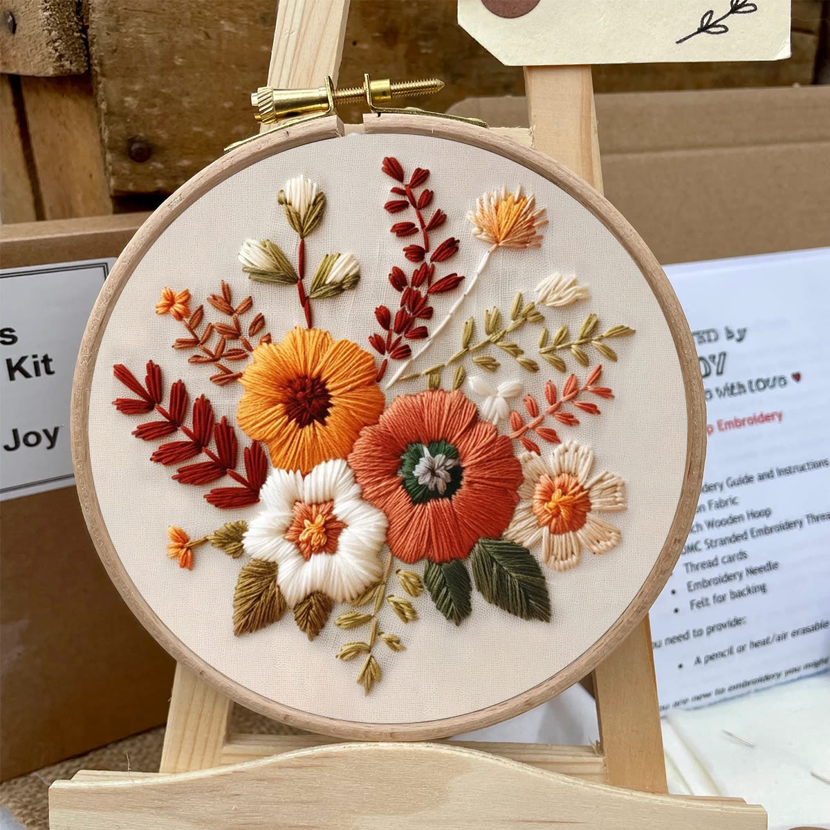 Rubbyoo Embroidery Kit- Autumn Blooms 2 | For Beginners Hand Stitch - image 6