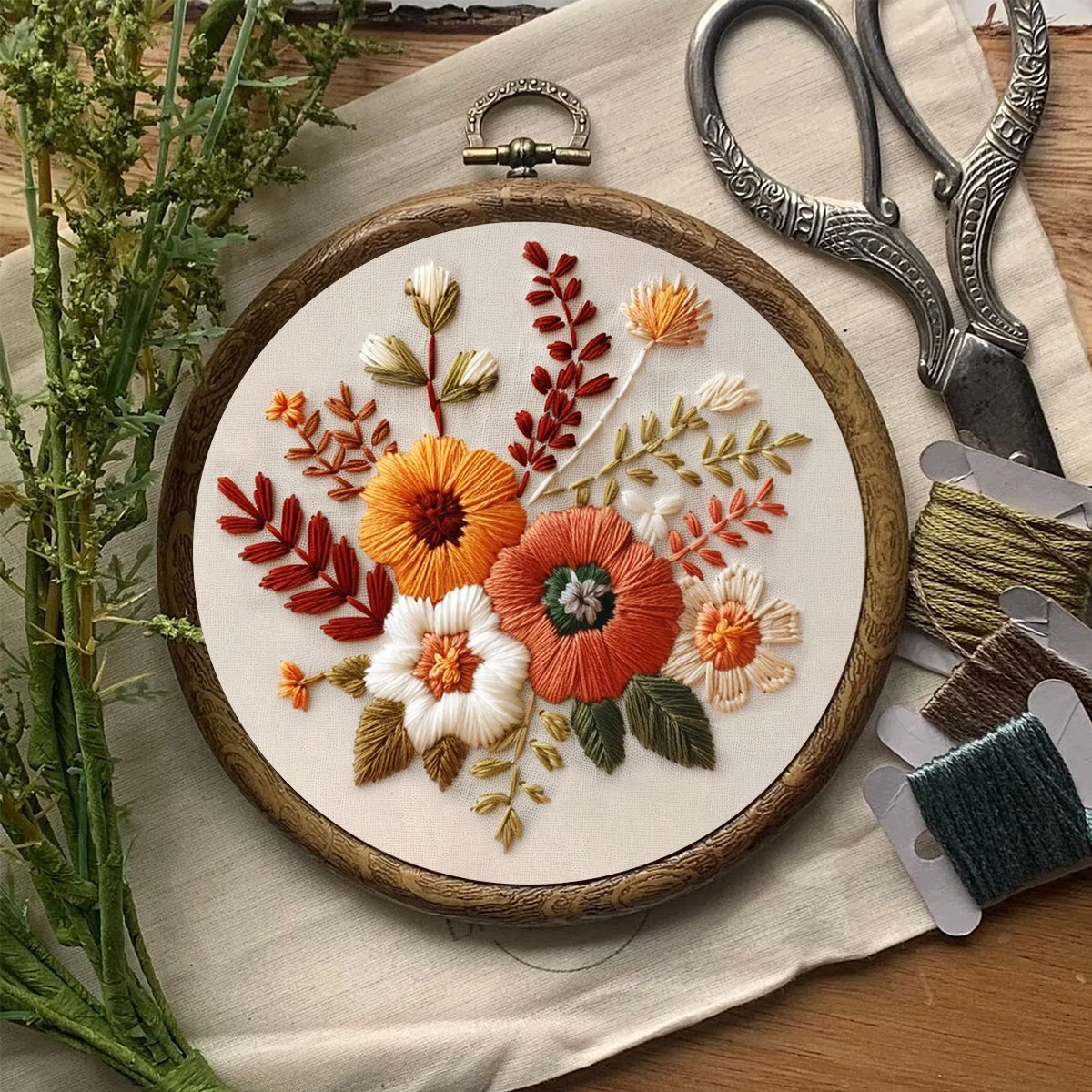 Rubbyoo Embroidery Kit- Autumn Blooms 2 | For Beginners Hand Stitch - image 8