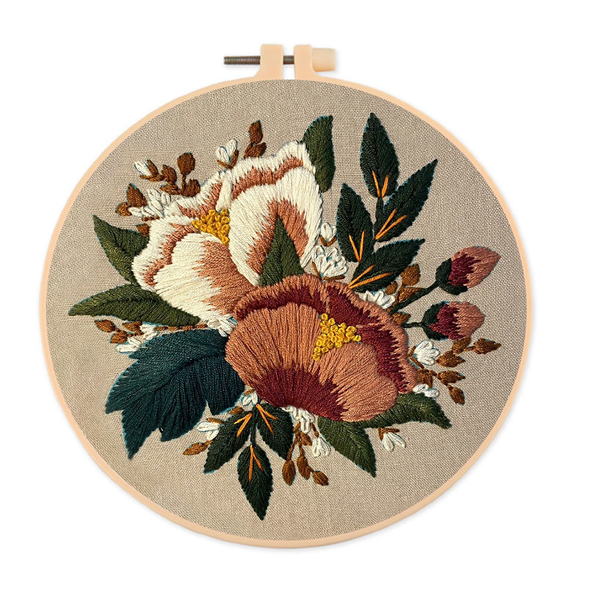 Rubbyoo Embroidery Kit- Blush Floral Pattern | For Beginners Hand Stitch - image 1