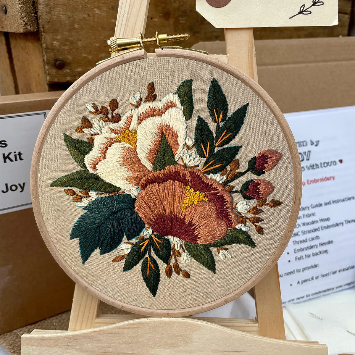 Rubbyoo Embroidery Kit- Blush Floral Pattern | For Beginners Hand Stitch - image 6