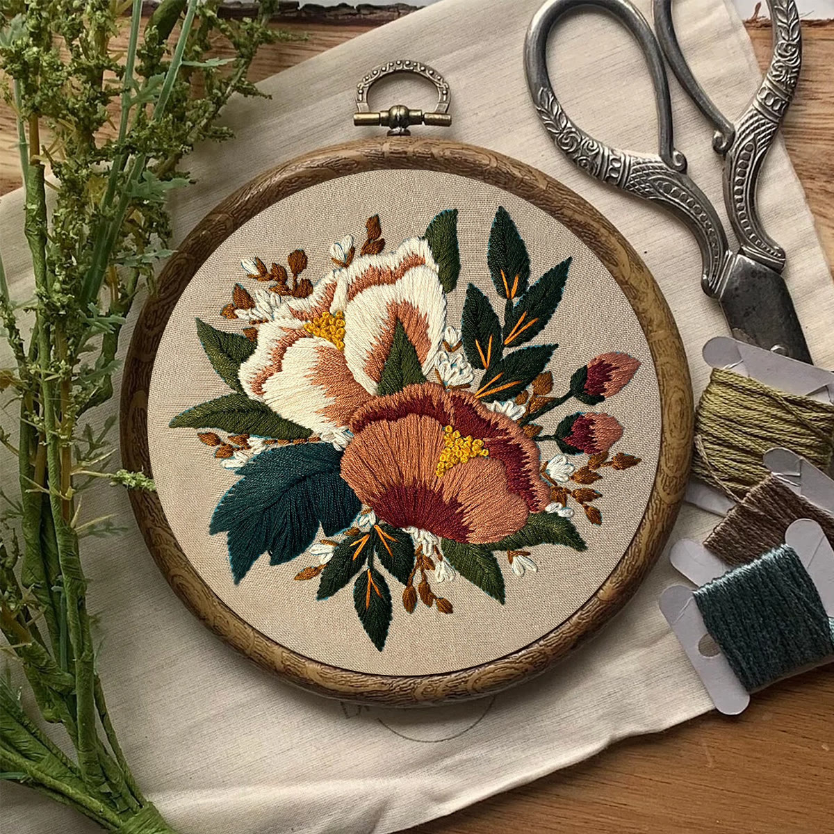 Rubbyoo Embroidery Kit- Blush Floral Pattern | For Beginners Hand Stitch - image 7