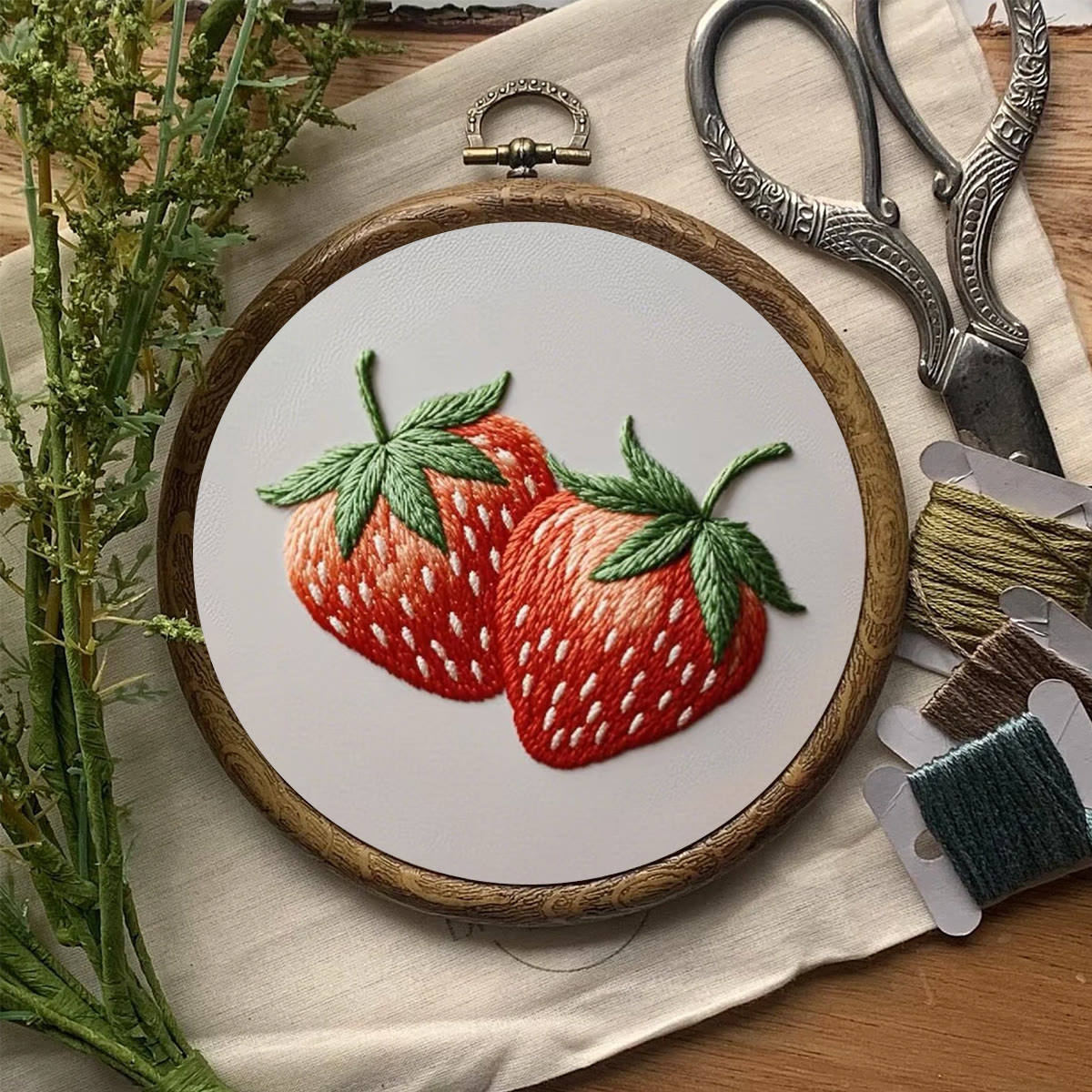 Rubbyoo Embroidery Kit- Two Big Strawberries | For Beginners DIY Craft Kits - image 8