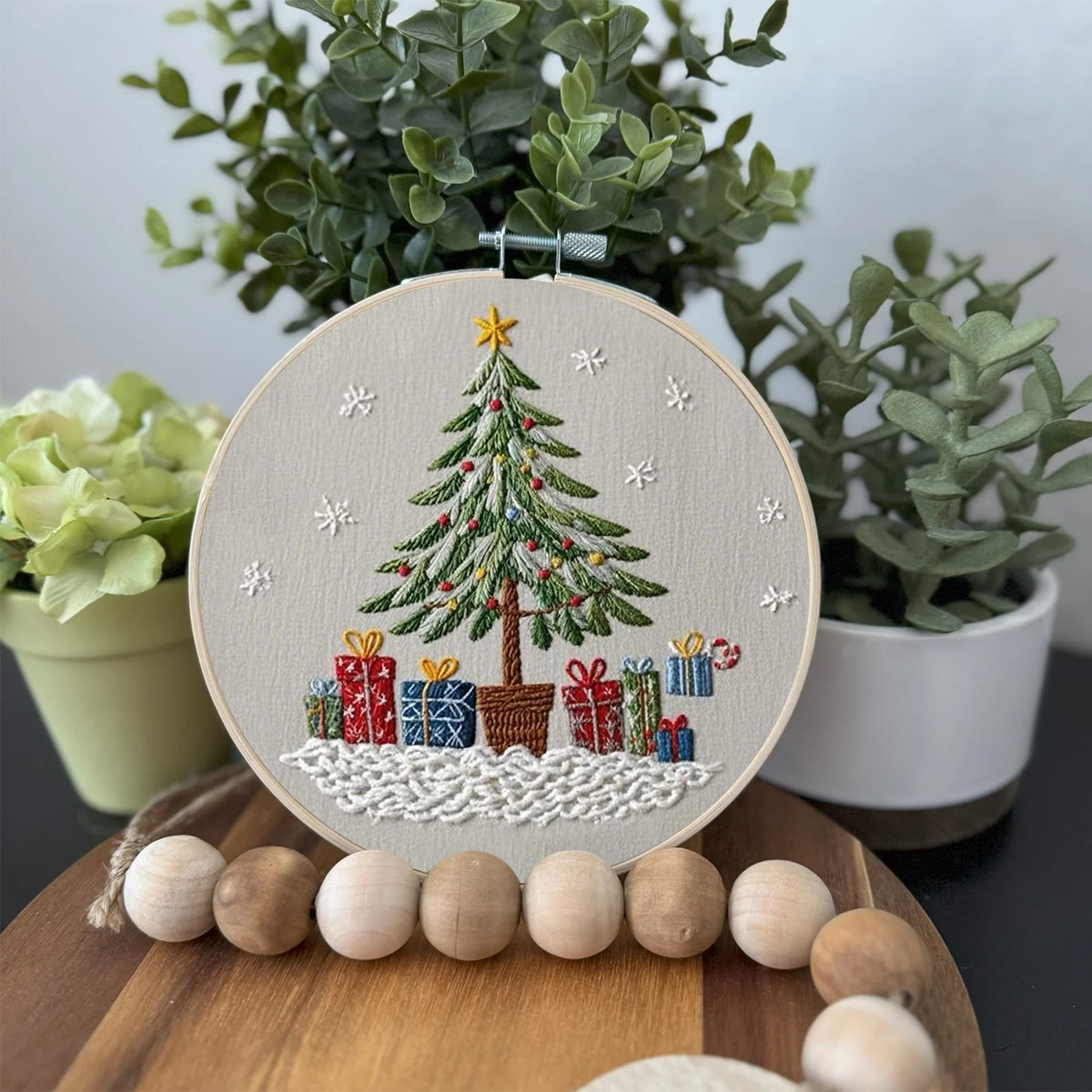 Rubbyoo Embroidery Kit- Christmas Tree With Gifts | Holiday Needlework Gift Starter Kit - image 3