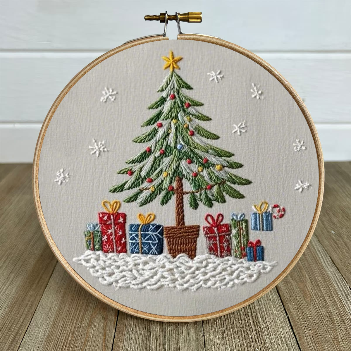 Rubbyoo Embroidery Kit- Christmas Tree With Gifts | Holiday Needlework Gift Starter Kit - image 5