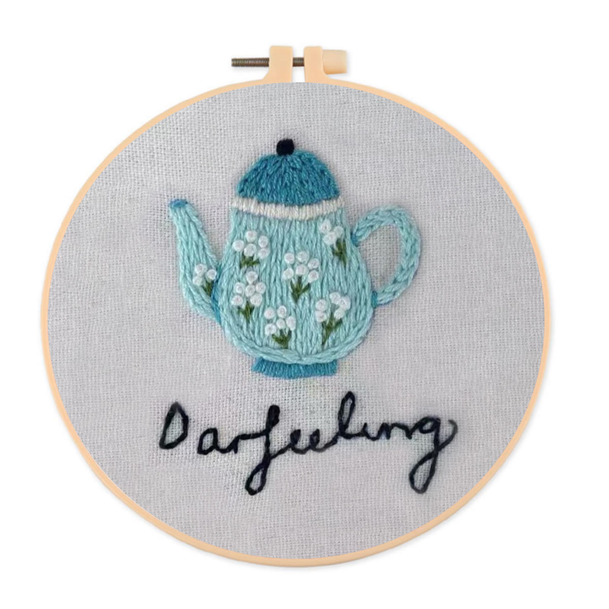 Rubbyoo Embroidery Kit- Darjeeling Tea | Cozy Crafts Easy Embroidery Kit For Beginners - image 1