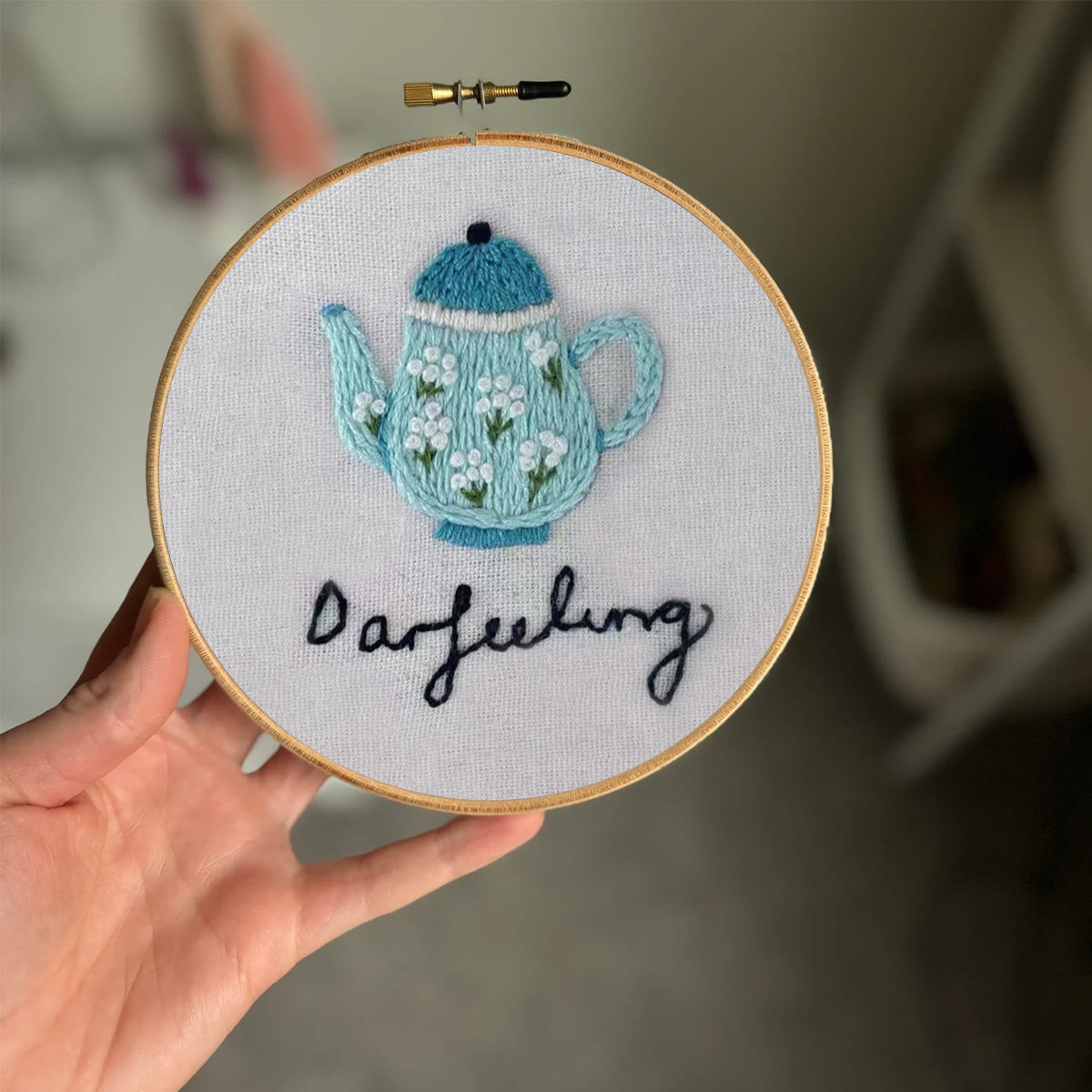 Rubbyoo Embroidery Kit- Darjeeling Tea | Cozy Crafts Easy Embroidery Kit For Beginners - image 2
