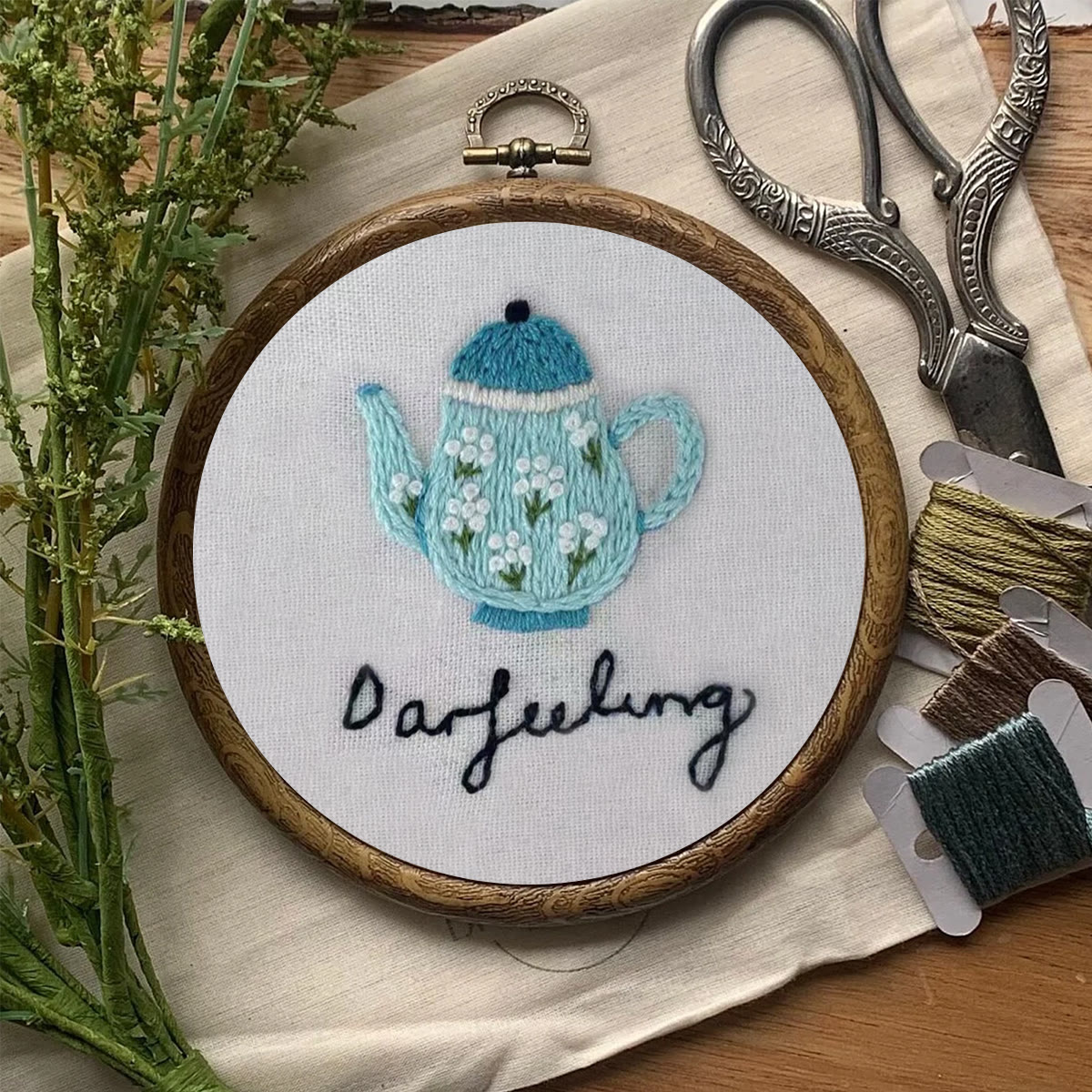 Rubbyoo Embroidery Kit- Darjeeling Tea | Cozy Crafts Easy Embroidery Kit For Beginners - image 8
