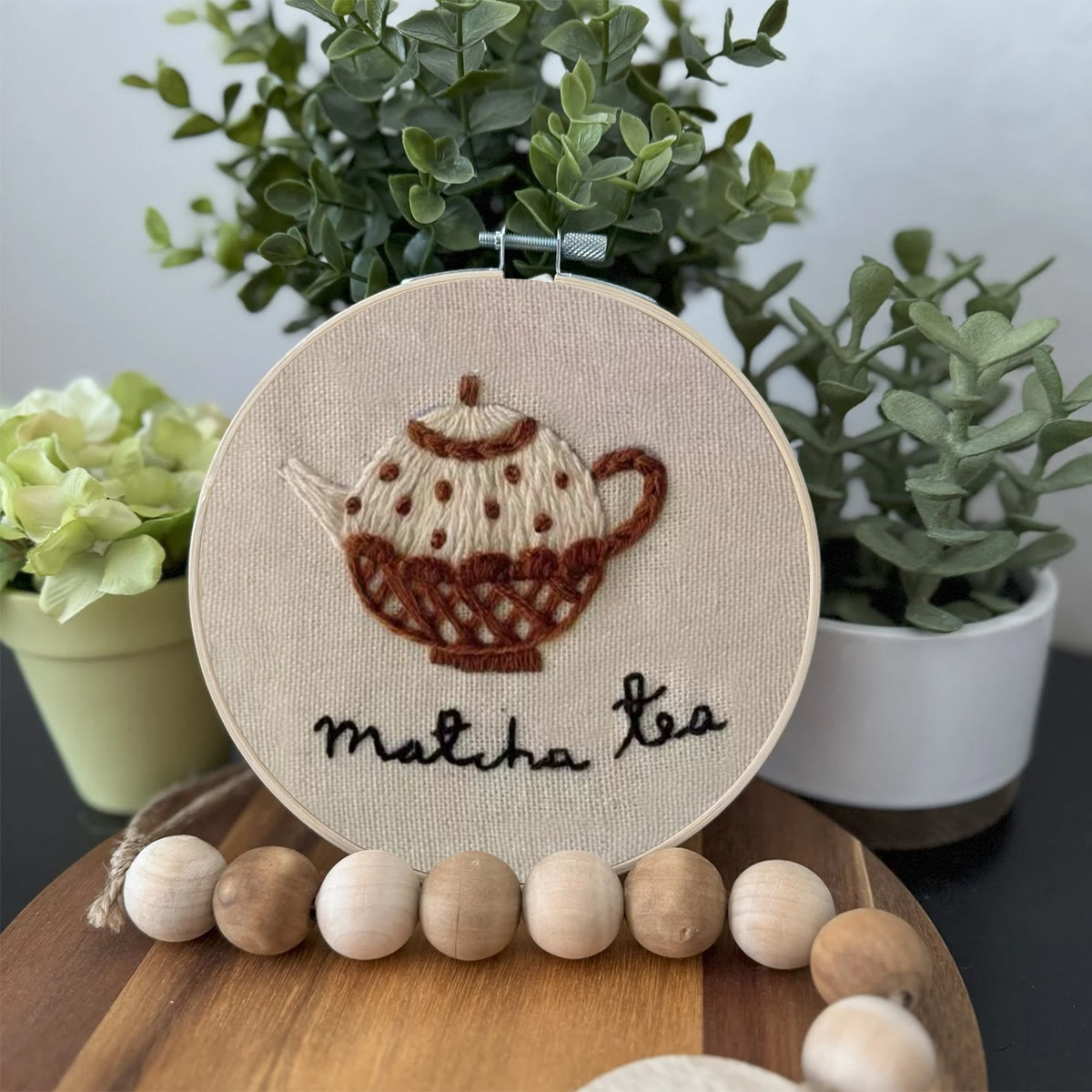 Rubbyoo Embroidery Kit- Matcha Tea | Cozy Crafts Easy Embroidery Kit For Beginners - image 4