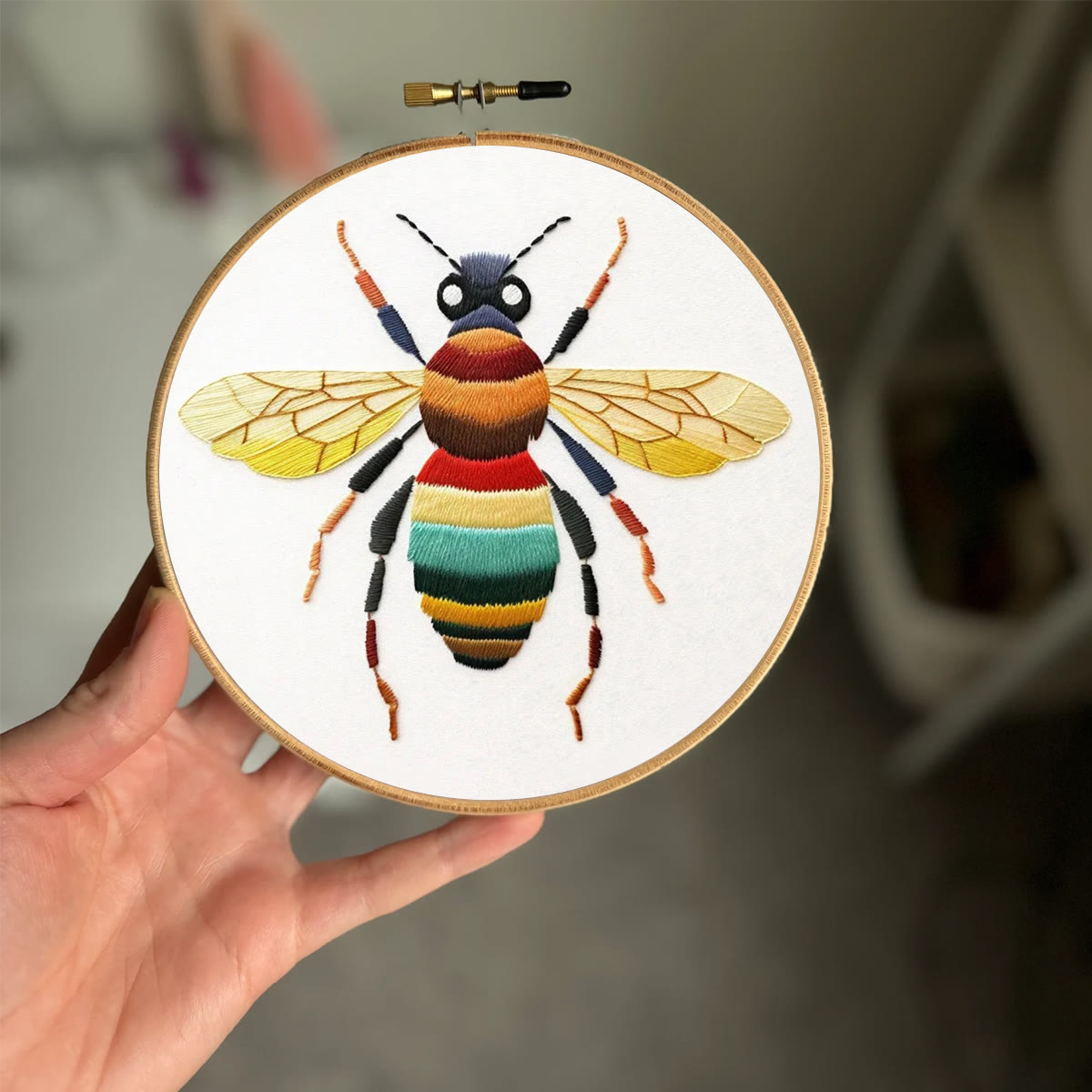 Rubbyoo Embroidery Kit- Colorful Bee | Diy Craft Kits  For Beginners - image 2