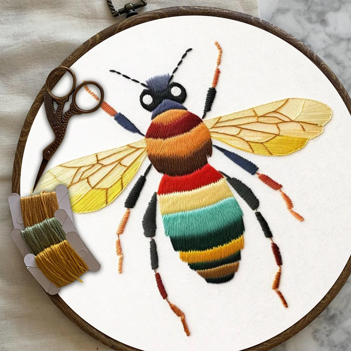 Rubbyoo Embroidery Kit- Colorful Bee | Diy Craft Kits  For Beginners - image 7