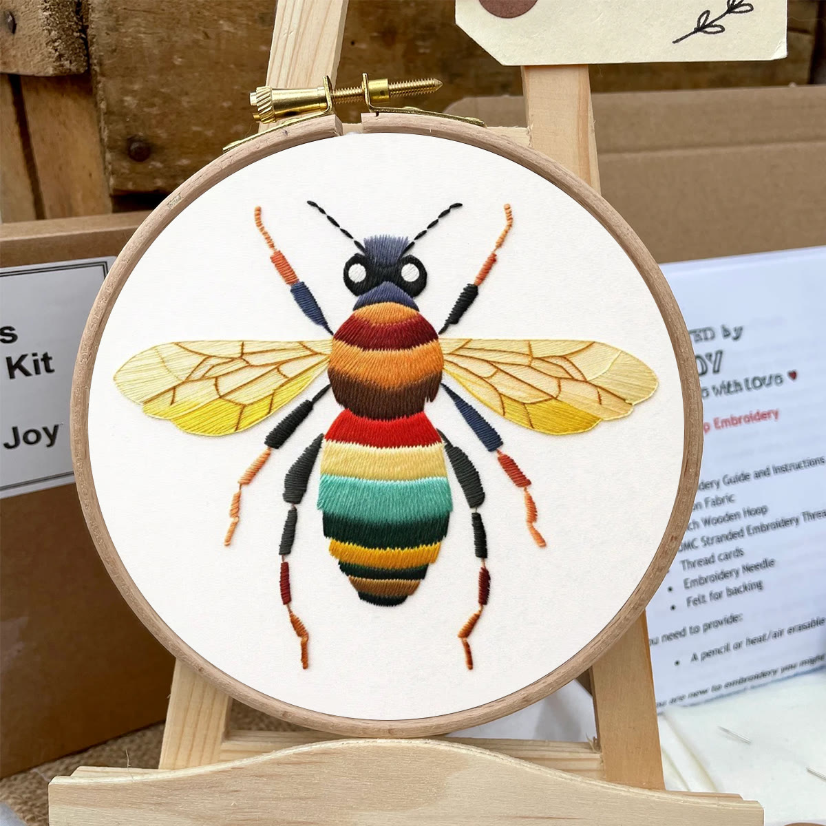 Rubbyoo Embroidery Kit- Colorful Bee | Diy Craft Kits  For Beginners - image 6