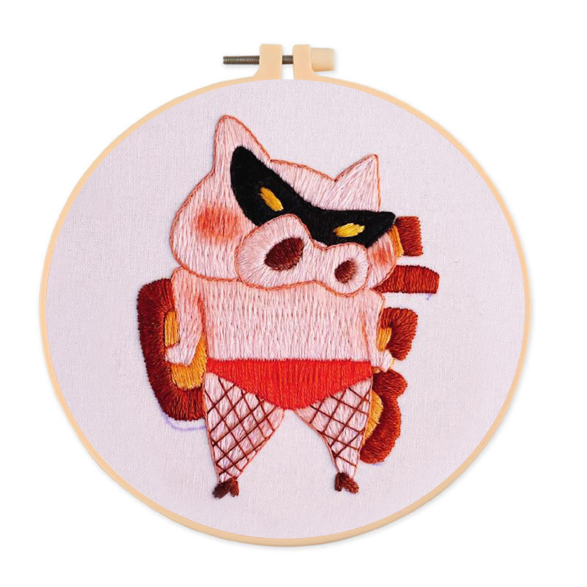 Rubbyoo Embroidery Kit- Funny Pig| Diy Kit For Starter  Hand Stitch - image 1
