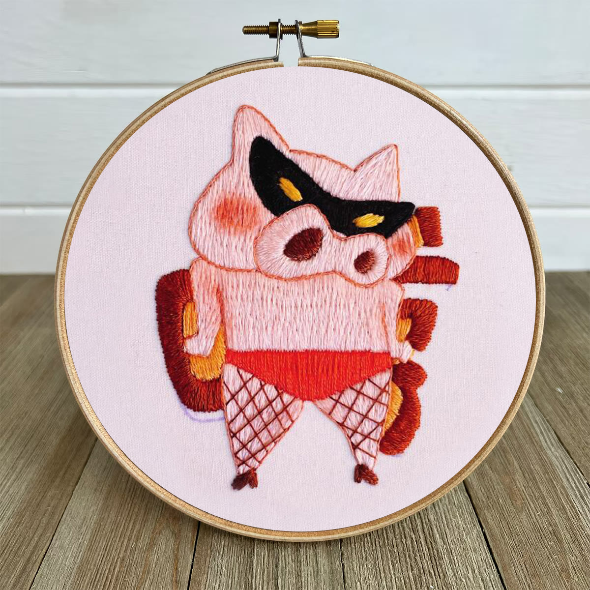 Rubbyoo Embroidery Kit- Funny Pig| Diy Kit For Starter  Hand Stitch - image 5