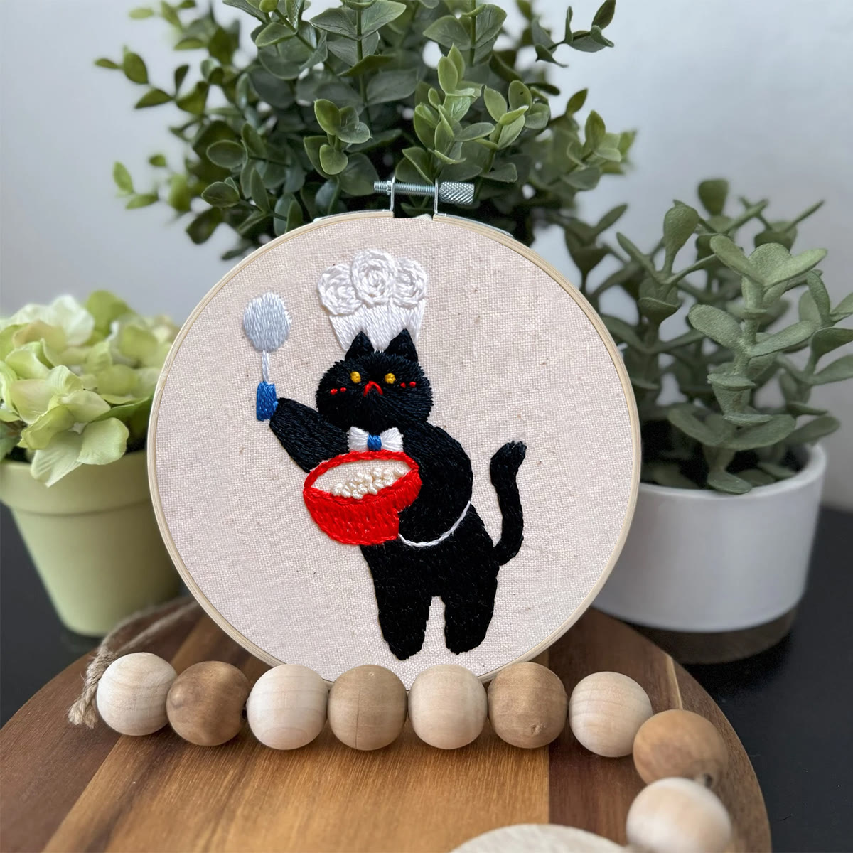 Rubbyoo Embroidery Kit- Black Cat Chef | Diy Kit For Starter  Hand Stitch - image 4