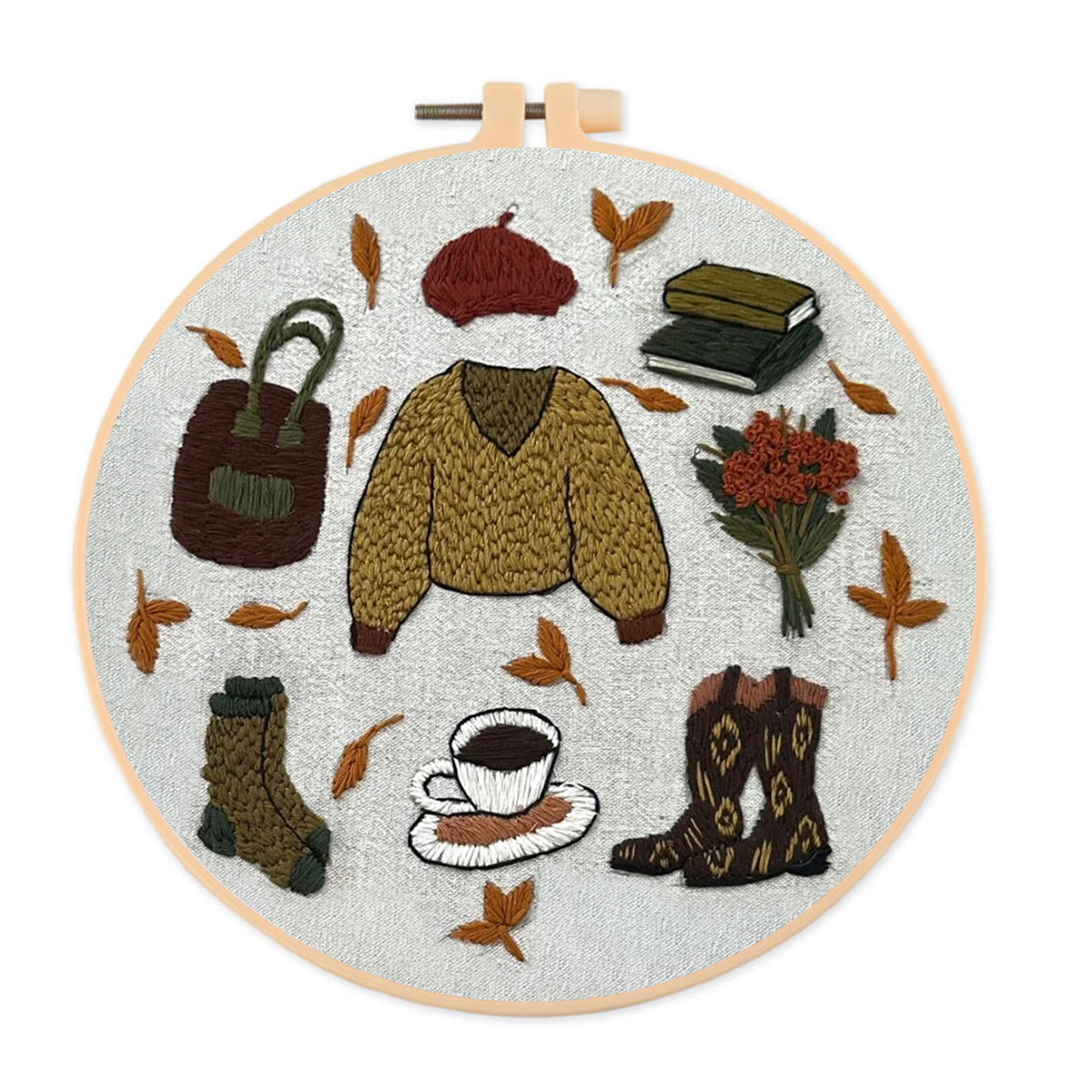 Rubbyoo Embroidery Kit- Autumn Sweatshirt| Diy Kit For Beginners  Cozy Crafts - image 1