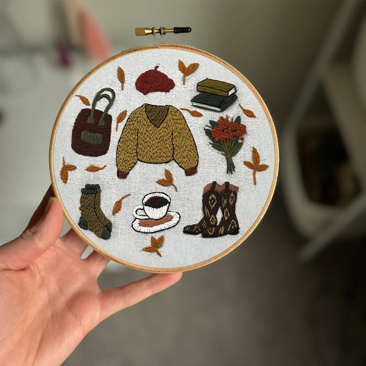 Rubbyoo Embroidery Kit- Autumn Sweatshirt| Diy Kit For Beginners  Cozy Crafts - image 2