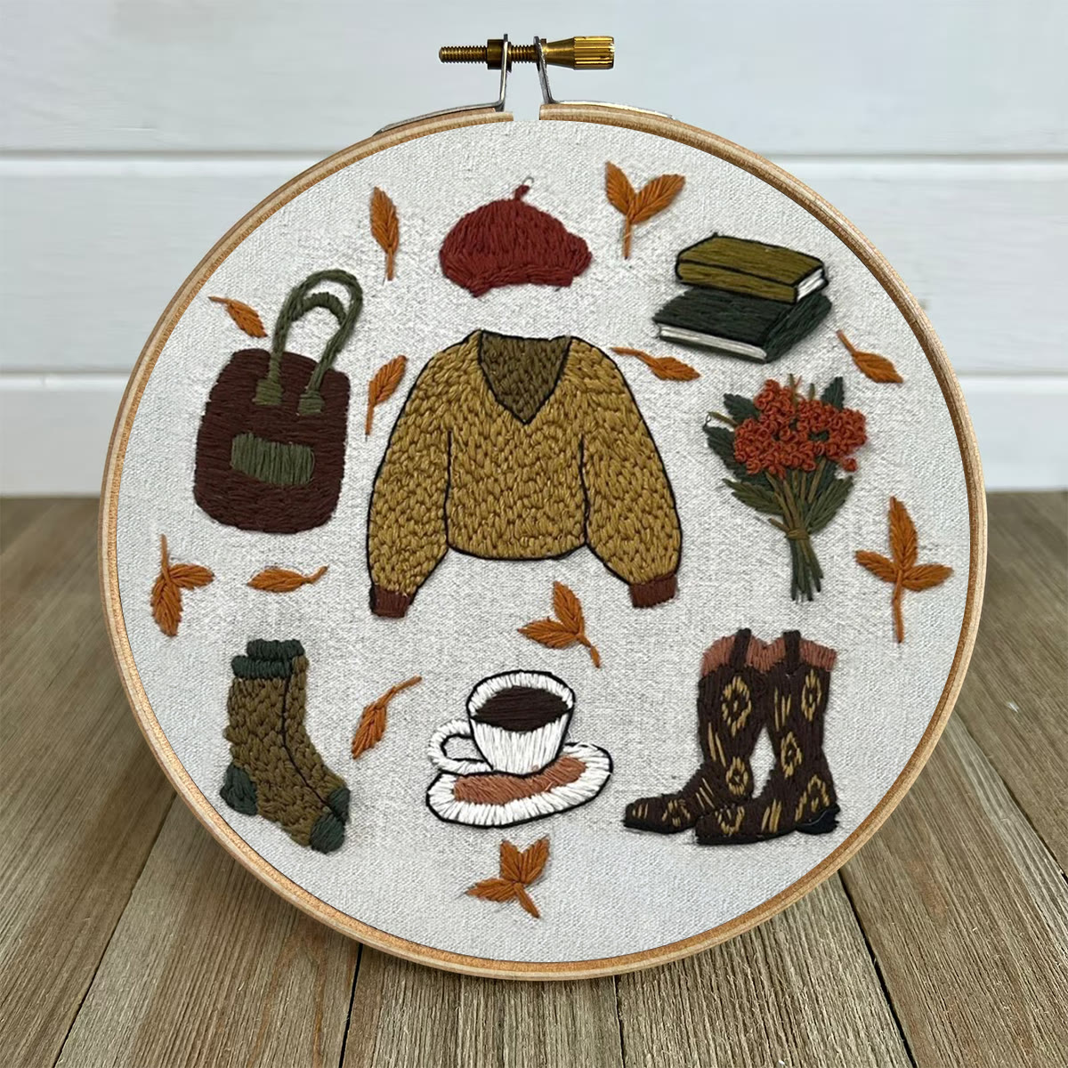 Rubbyoo Embroidery Kit- Autumn Sweatshirt| Diy Kit For Beginners  Cozy Crafts - image 5