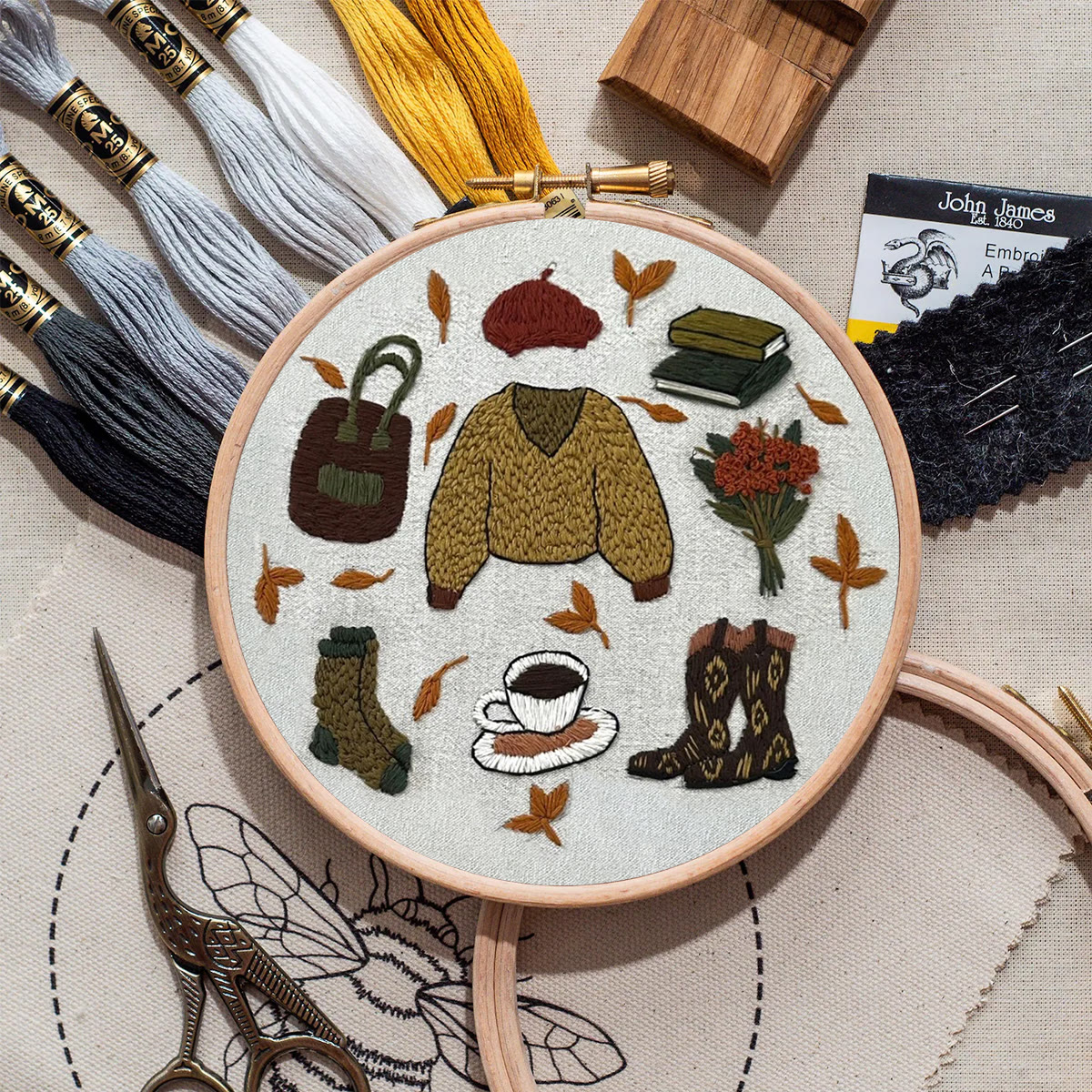 Rubbyoo Embroidery Kit- Autumn Sweatshirt| Diy Kit For Beginners  Cozy Crafts - image 9