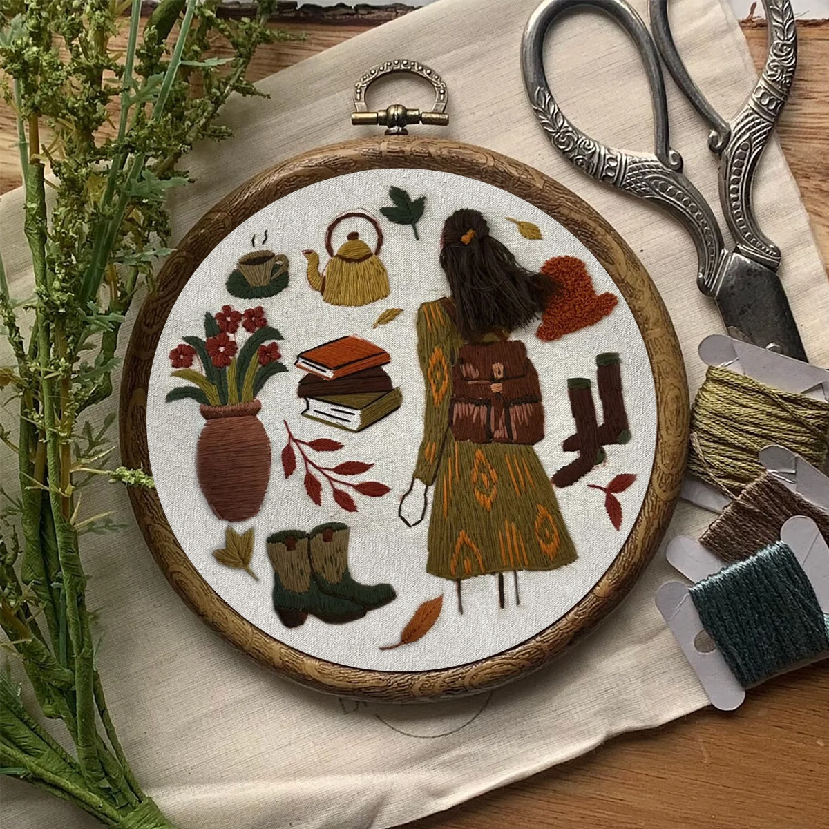 Rubbyoo Embroidery Kit- Autumn Vibes  3 | Diy Kit For Beginners  Cozy Crafts - image 8