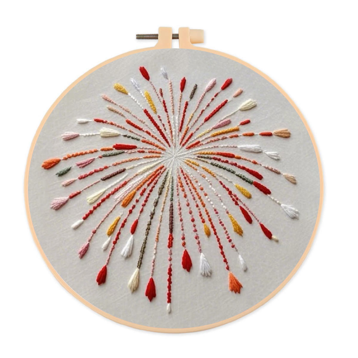 Rubbyoo Embroidery Kit- Orange Fireworks | Hand Stitch Wall Decor For Beginners - image 1