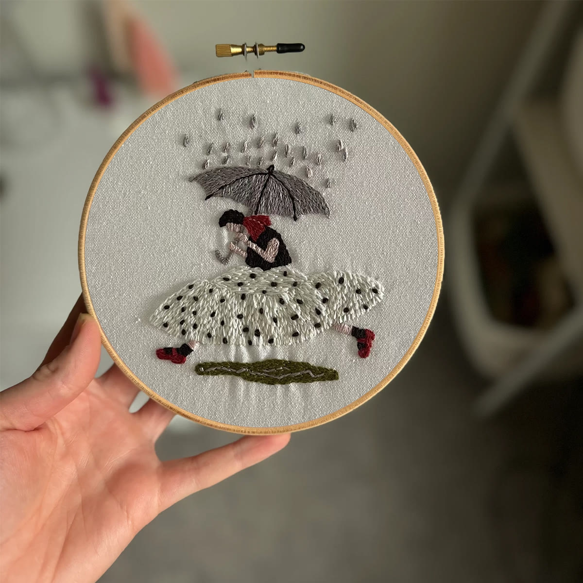 Rubbyoo Embroidery Kit- Shelter From The Rain | Cozy Crafts Diy Kit For Women - image 2