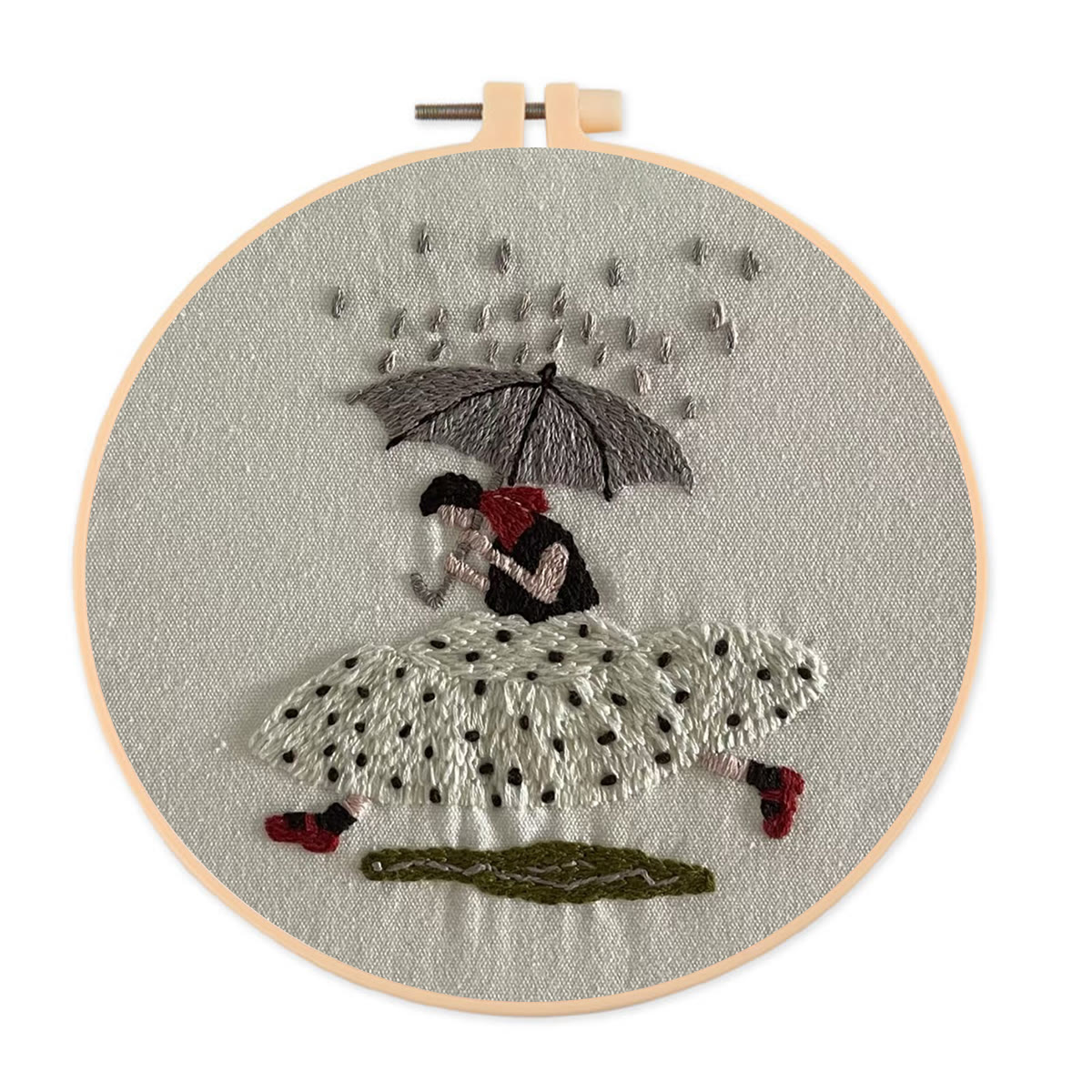 Rubbyoo Embroidery Kit- Shelter From The Rain | Cozy Crafts Diy Kit For Women - image 1