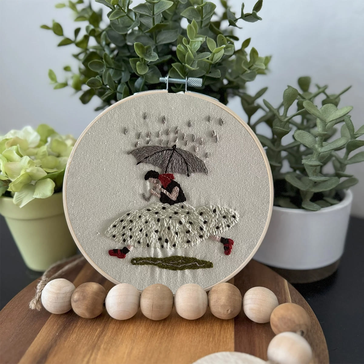 Rubbyoo Embroidery Kit- Shelter From The Rain | Cozy Crafts Diy Kit For Women - image 3