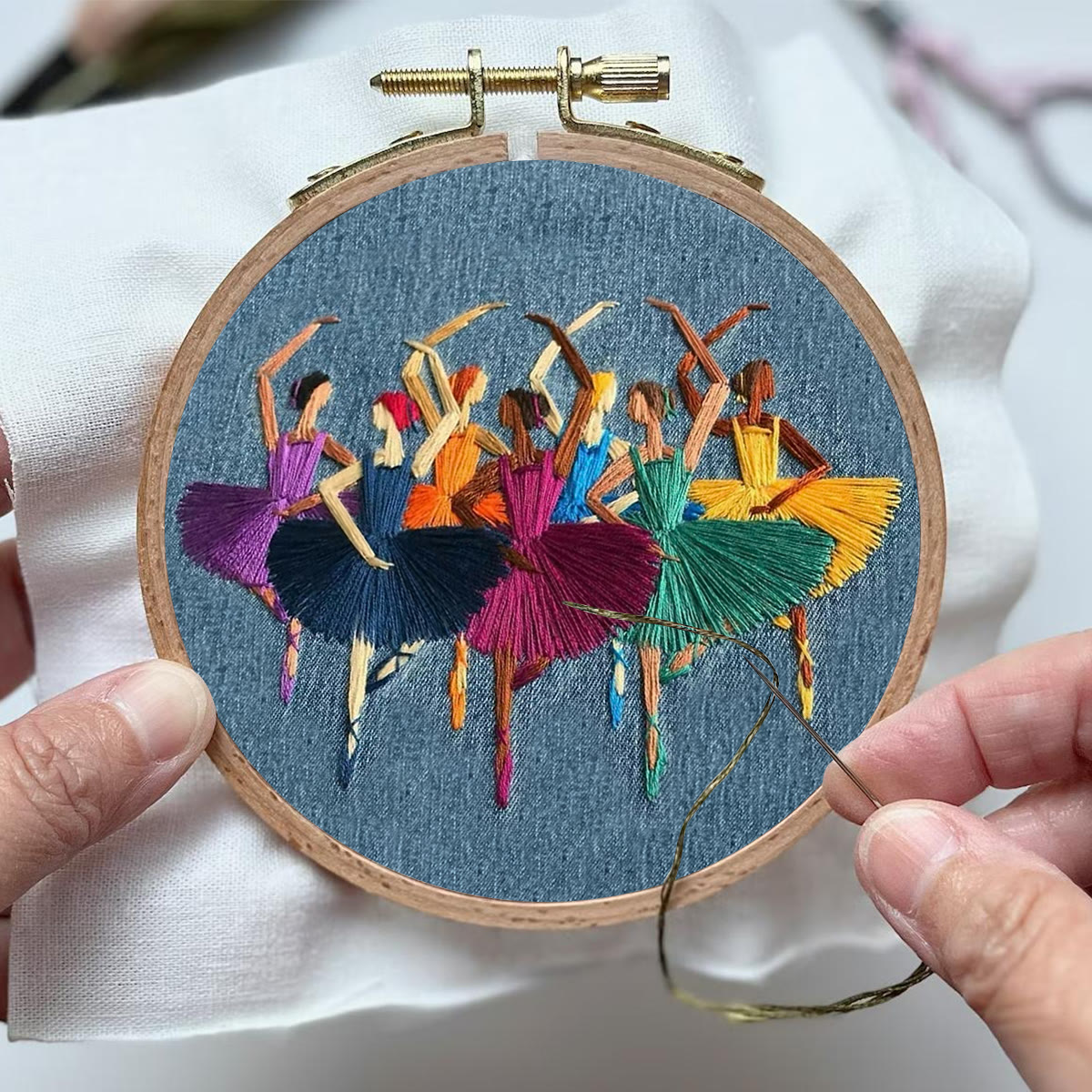 Rubbyoo Embroidery Kit- Dancers Portrait | Cozy Crafts Diy Kit For Women - image 4