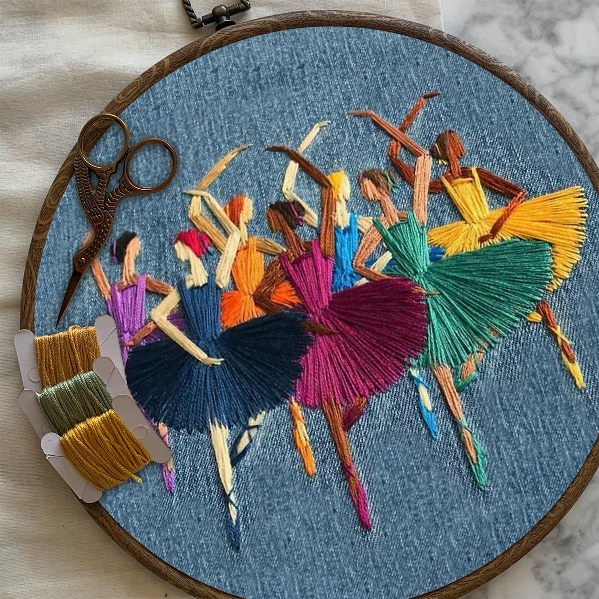 Rubbyoo Embroidery Kit- Dancers Portrait | Cozy Crafts Diy Kit For Women - image 7