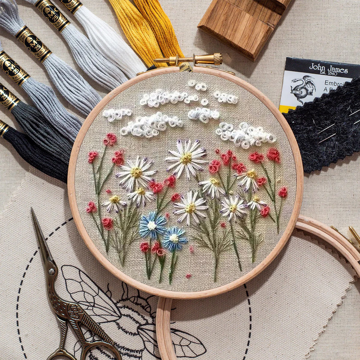 Rubbyoo Embroidery Kit- Daisy Pattern | Embroidery Kit For Beginner,Modern Embroidery - image 9