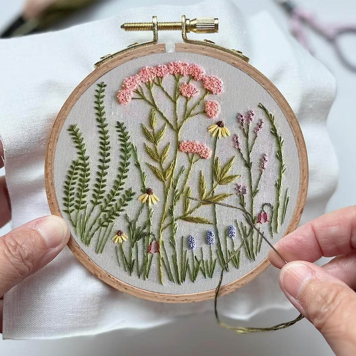 Rubbyoo Embroidery Kit-Wildflowers Pattern | Embroidery Kit For Beginner,Modern Embroidery - image 4