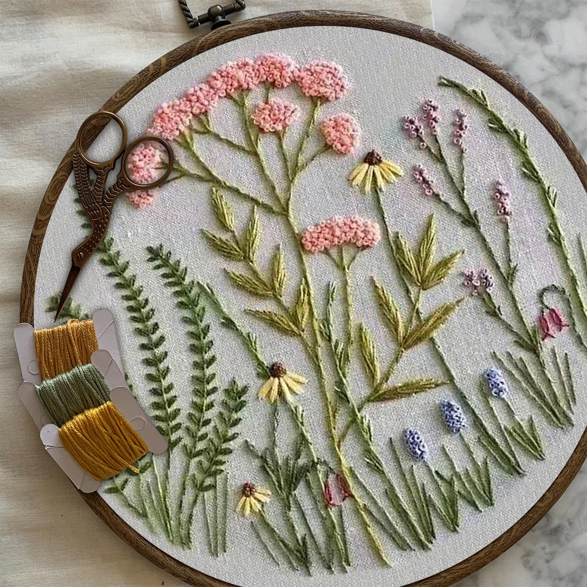 Rubbyoo Embroidery Kit-Wildflowers Pattern | Embroidery Kit For Beginner,Modern Embroidery - image 7