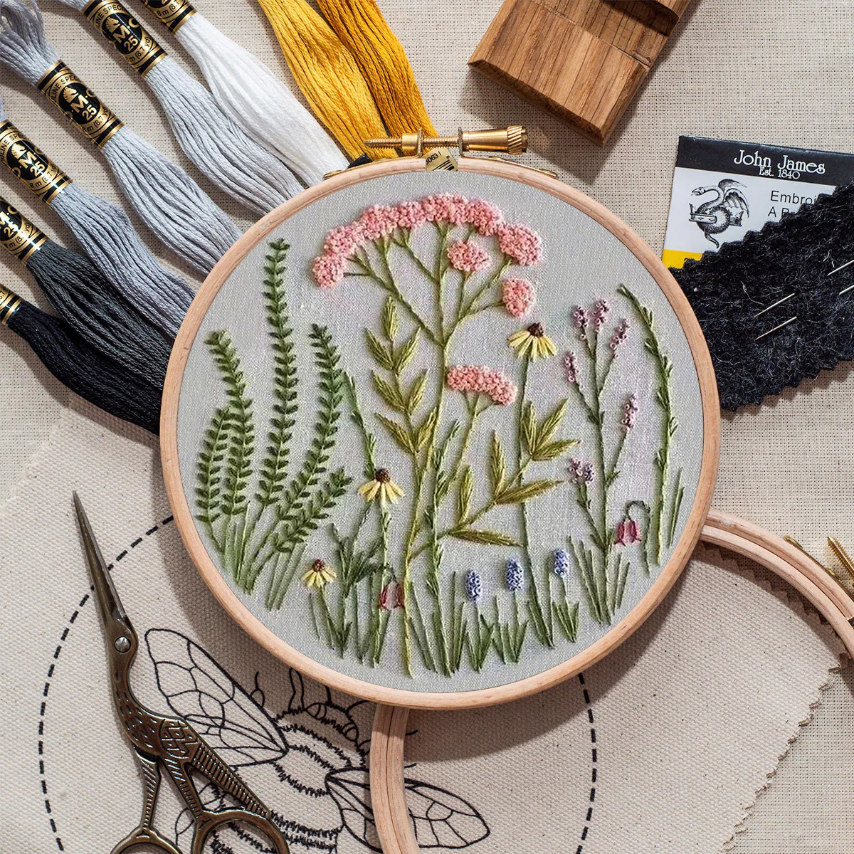 Rubbyoo Embroidery Kit-Wildflowers Pattern | Embroidery Kit For Beginner,Modern Embroidery - image 9