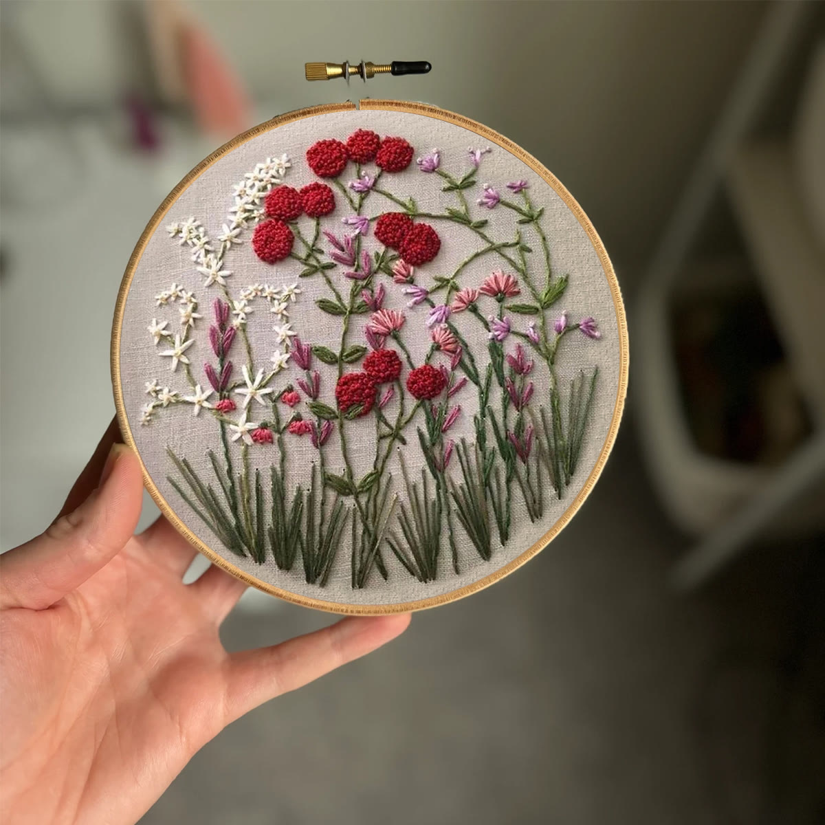 Rubbyoo Embroidery Kit-Floral Plant Pattern | Embroidery Kit For Beginner,Modern Embroidery - image 2