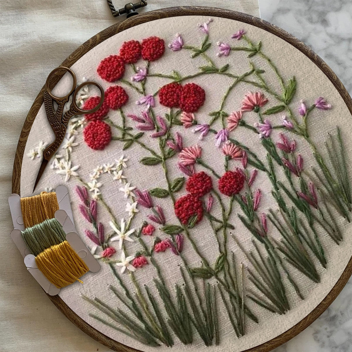 Rubbyoo Embroidery Kit-Floral Plant Pattern | Embroidery Kit For Beginner,Modern Embroidery - image 7