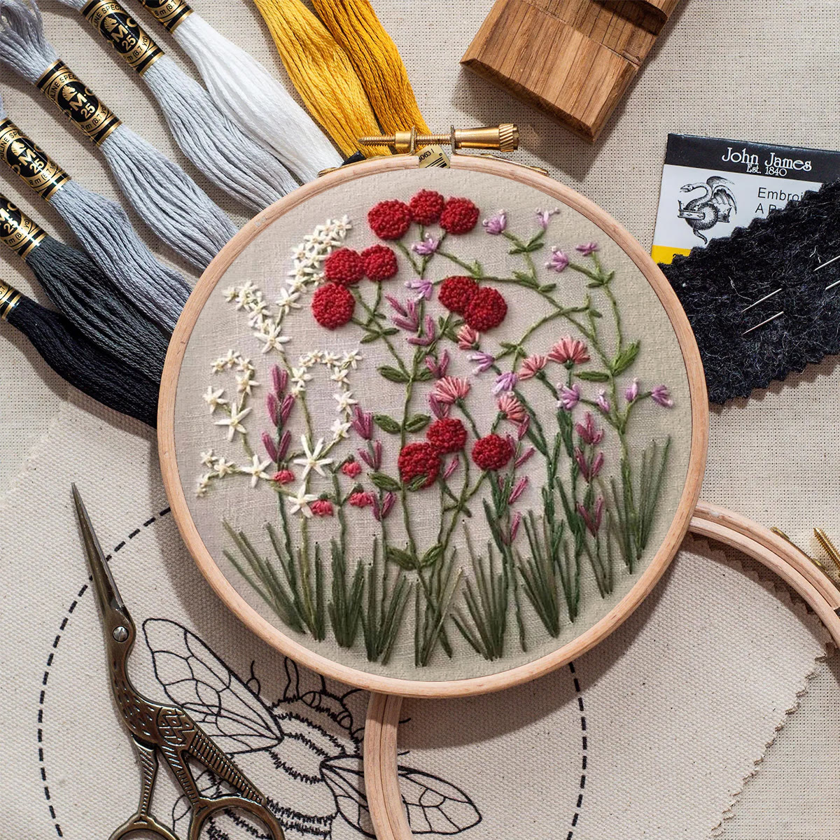 Rubbyoo Embroidery Kit-Floral Plant Pattern | Embroidery Kit For Beginner,Modern Embroidery - image 9