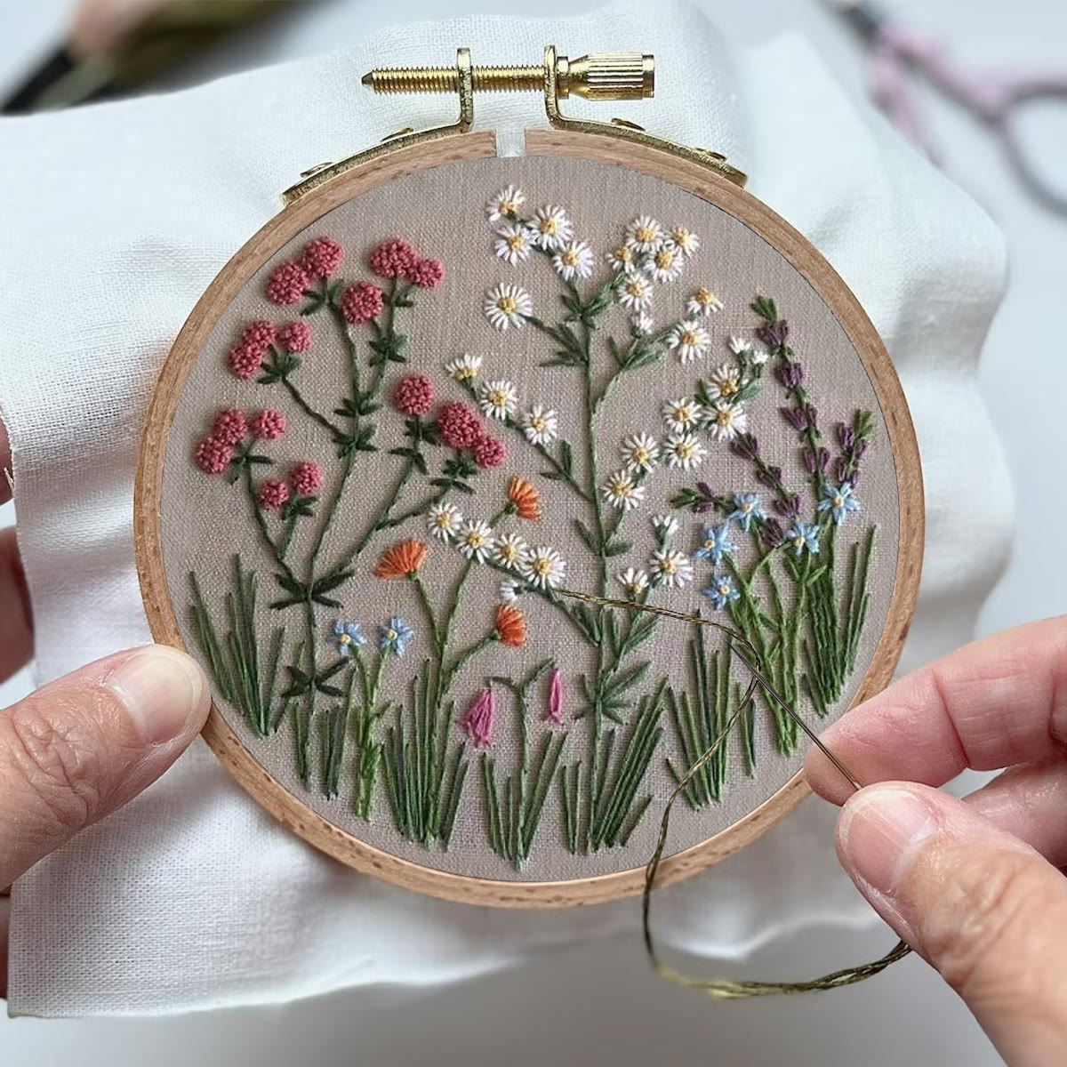 Rubbyoo Embroidery Kit-Floral Plant Pattern 2 | Embroidery Kit For Beginner,Modern Embroidery,Cross Stitch - image 4