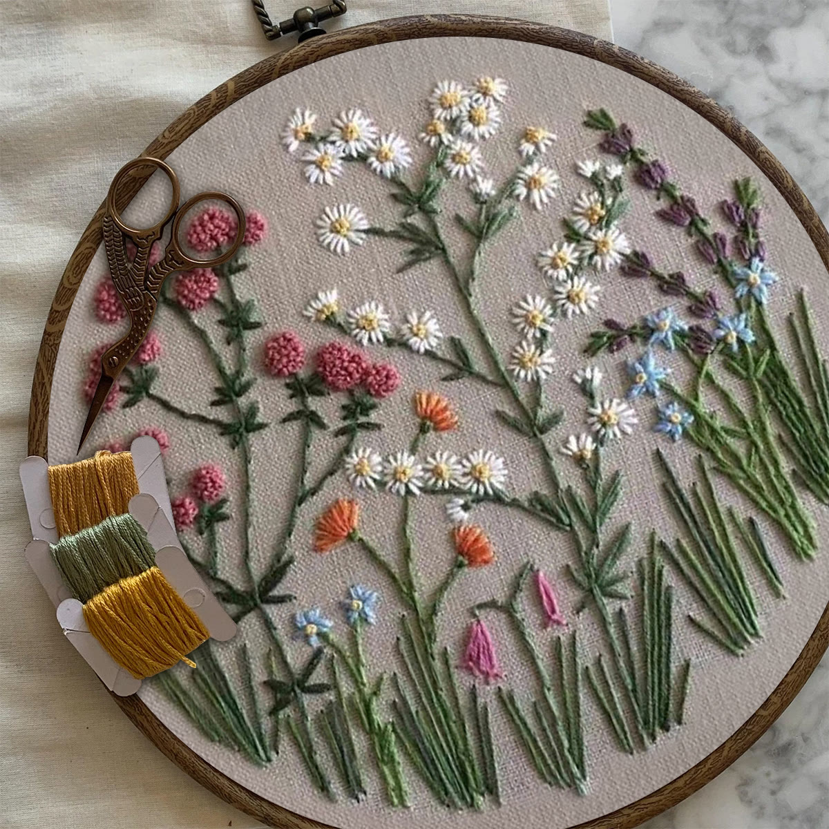 Rubbyoo Embroidery Kit-Floral Plant Pattern 2 | Embroidery Kit For Beginner,Modern Embroidery,Cross Stitch - image 7