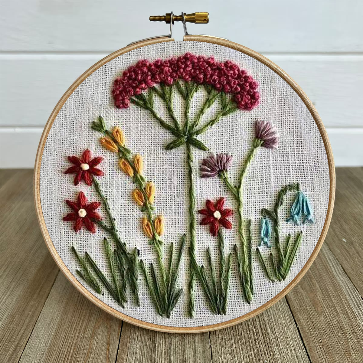 Rubbyoo Embroidery Kit- Red Floral  Pattern | Embroidery Kit For Beginner,Modern Embroidery,Cross Stitch - image 5