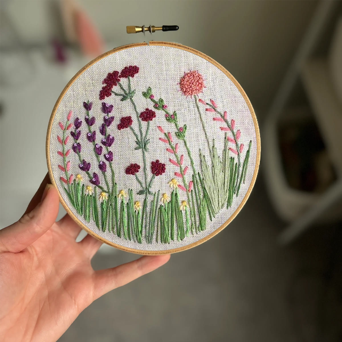 Rubbyoo Embroidery Kit- Flower Branches  Pattern | Embroidery Kit For Beginner,Modern Embroidery,Cross Stitch - image 2