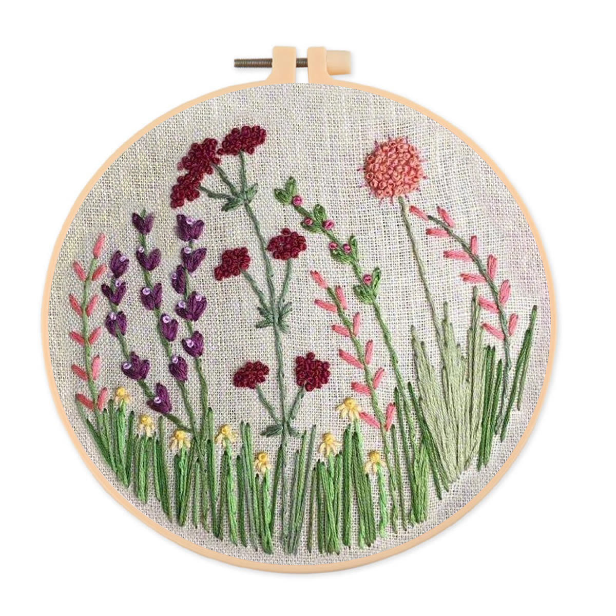 Rubbyoo Embroidery Kit- Flower Branches  Pattern | Embroidery Kit For Beginner,Modern Embroidery,Cross Stitch - 20*20cm - image 1