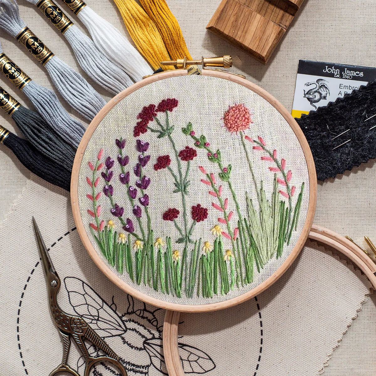 Rubbyoo Embroidery Kit- Flower Branches  Pattern | Embroidery Kit For Beginner,Modern Embroidery,Cross Stitch - image 9