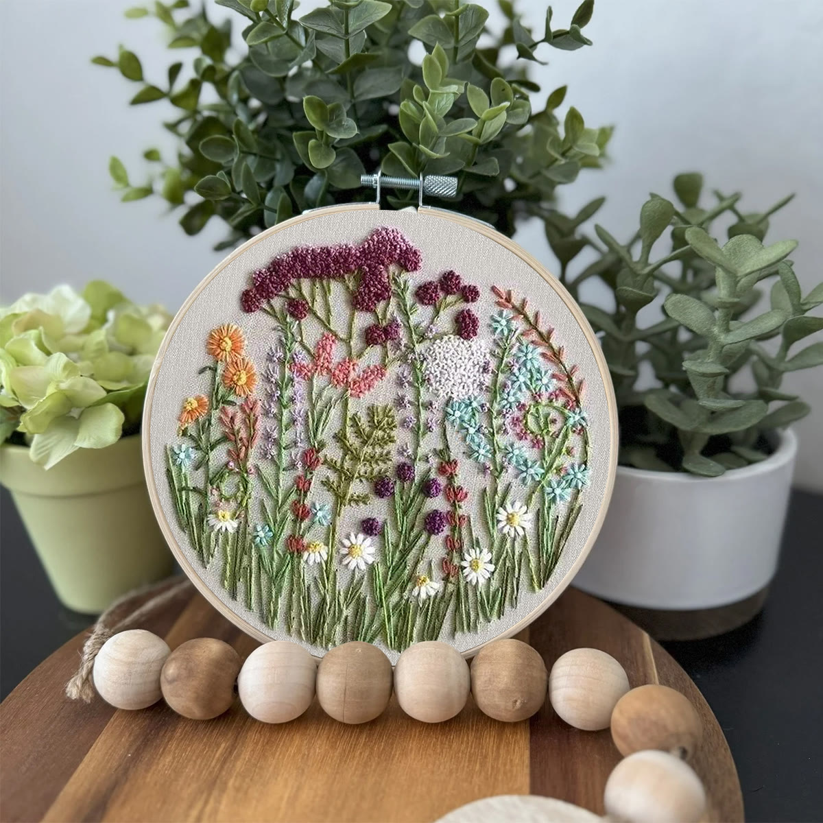 Rubbyoo Embroidery Kit- Cloroful Flower  Pattern | Embroidery Kit For Beginner,Modern Embroidery,Cross Stitch - image 3