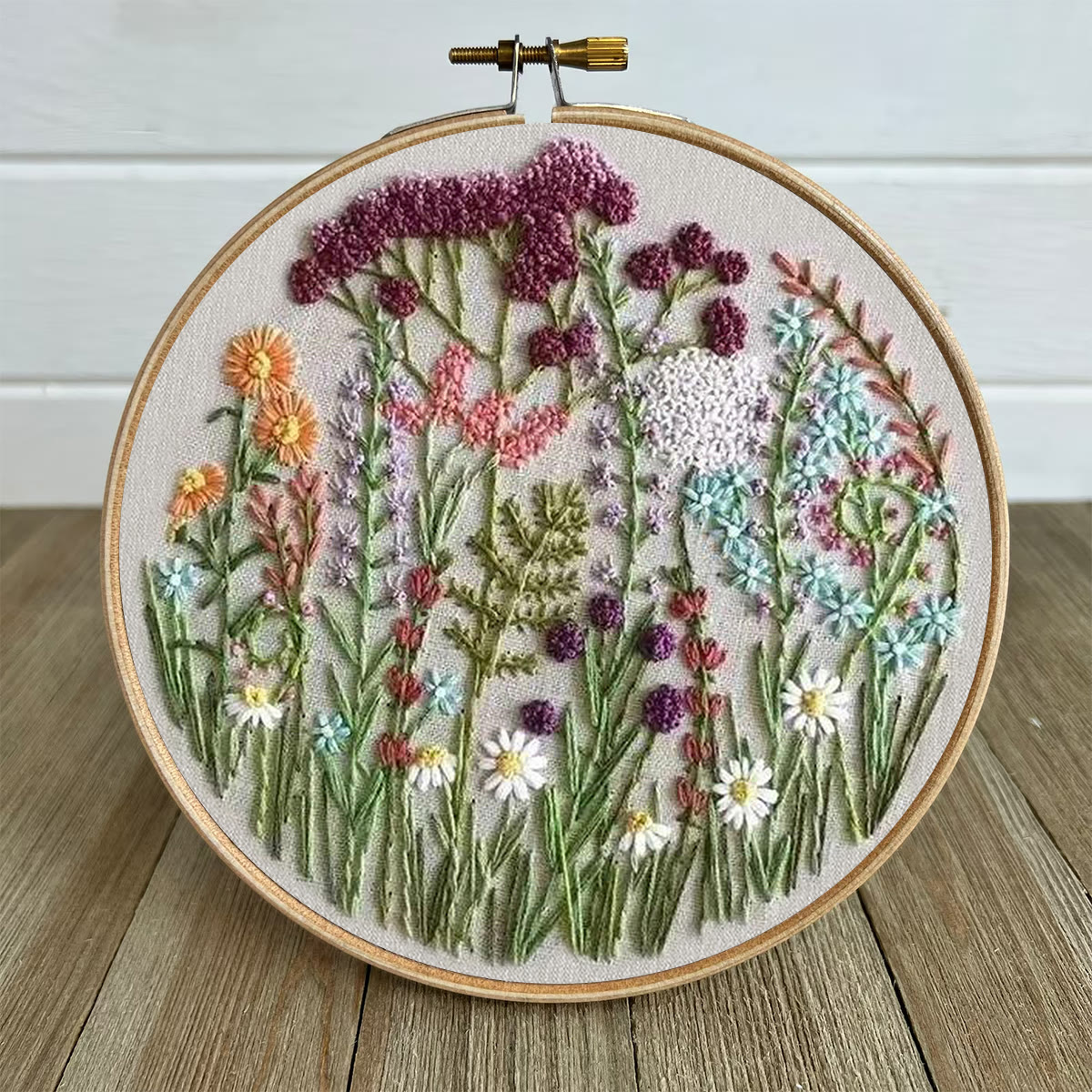 Rubbyoo Embroidery Kit- Cloroful Flower  Pattern | Embroidery Kit For Beginner,Modern Embroidery,Cross Stitch - image 5