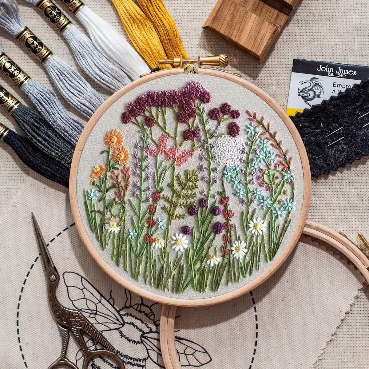 Rubbyoo Embroidery Kit- Cloroful Flower  Pattern | Embroidery Kit For Beginner,Modern Embroidery,Cross Stitch - image 9