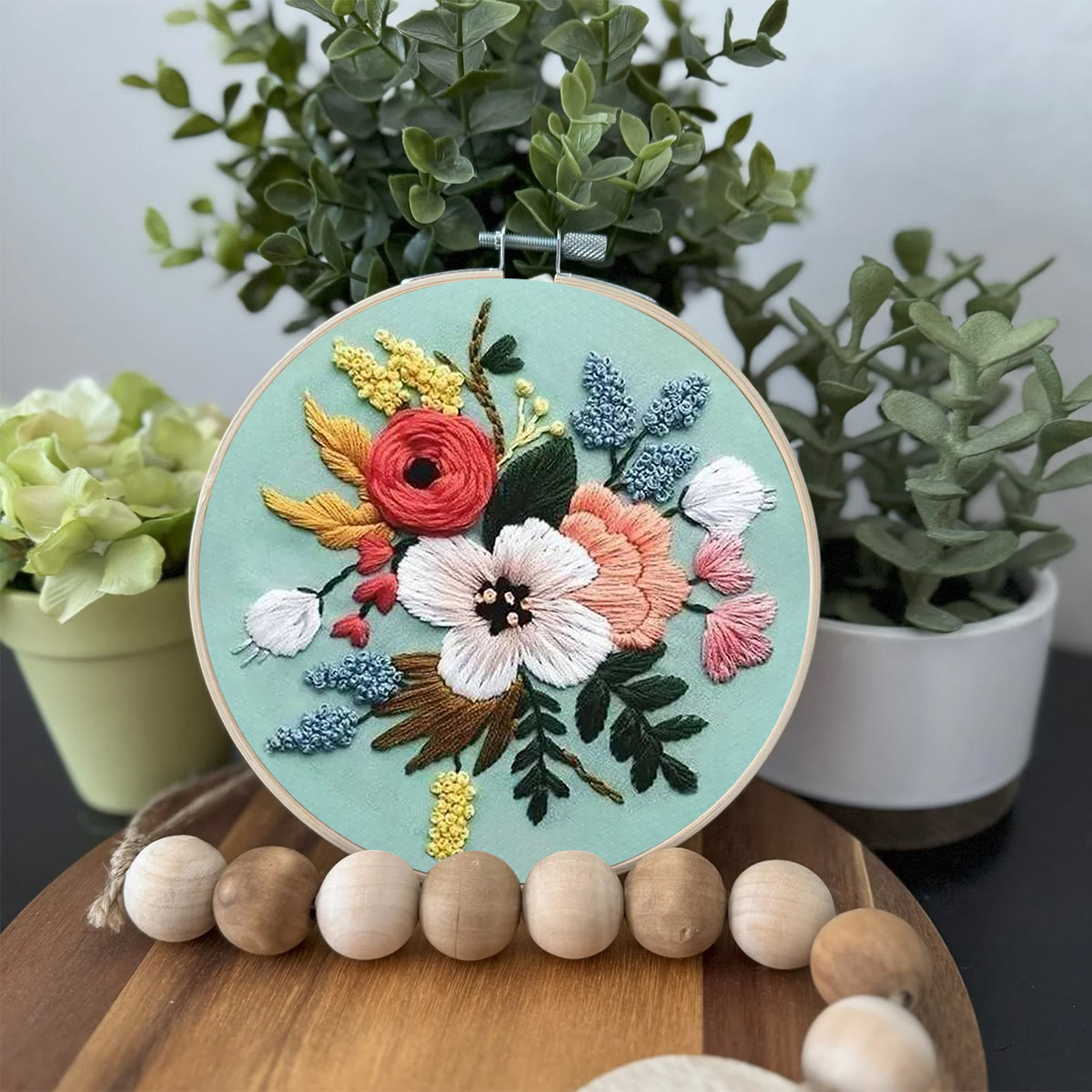 Rubbyoo Embroidery Kit- Modern Flower Design | Diy Craft Kits,Hand Stitch,For Craft Lover - image 4