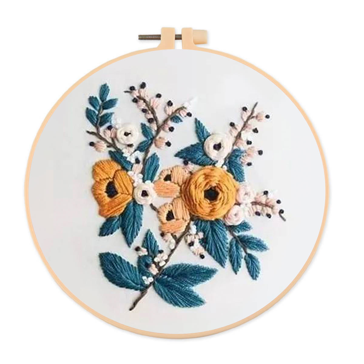 Rubbyoo Embroidery Kit- Modern Flower Design 2 | Diy Craft Kits,Hand Stitch,For Craft Lover - image 1