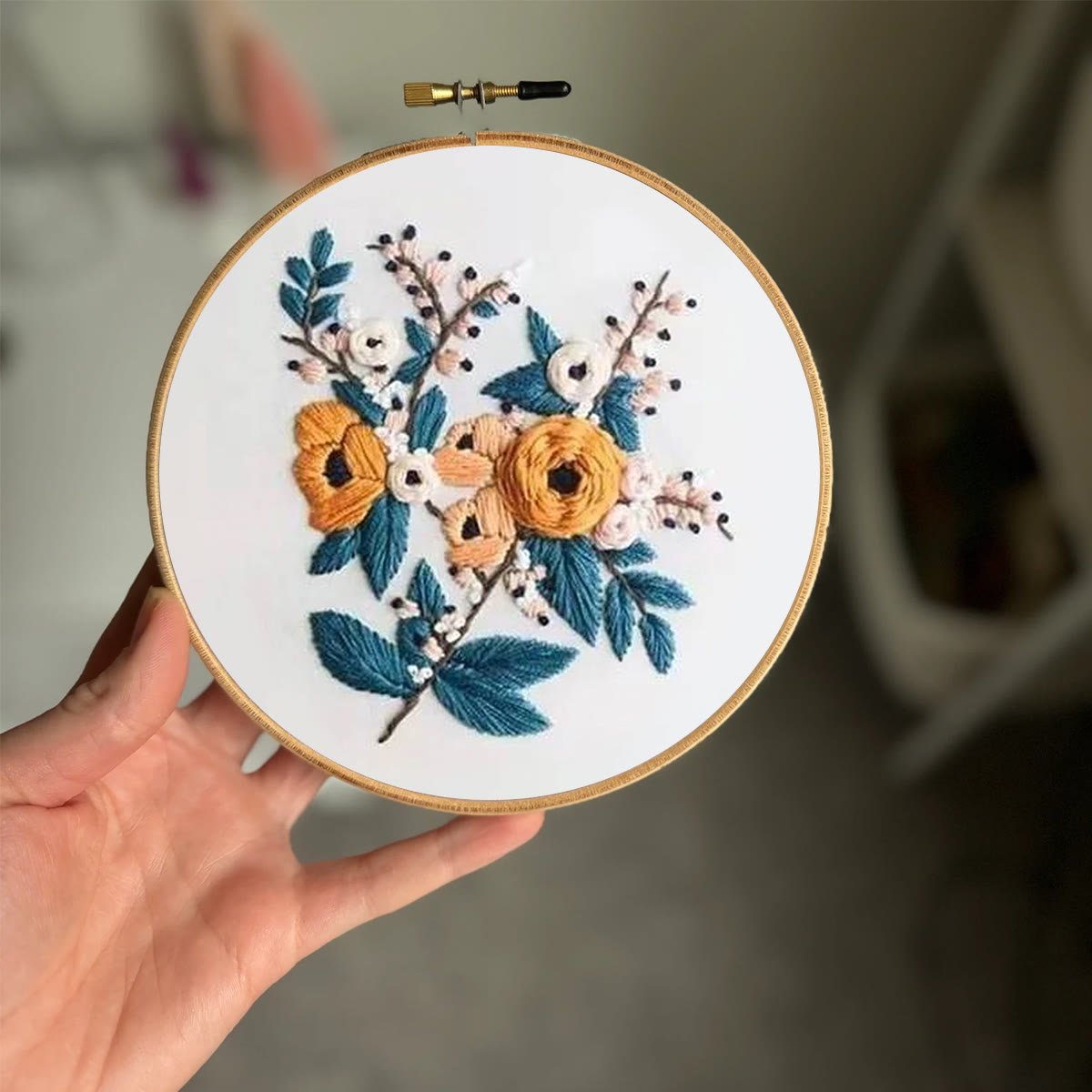 Rubbyoo Embroidery Kit- Modern Flower Design 2 | Diy Craft Kits,Hand Stitch,For Craft Lover - image 2