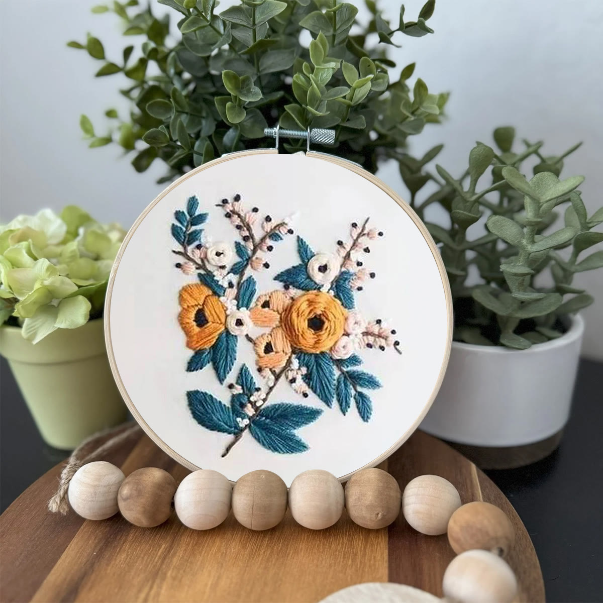 Rubbyoo Embroidery Kit- Modern Flower Design 2 | Diy Craft Kits,Hand Stitch,For Craft Lover - image 4